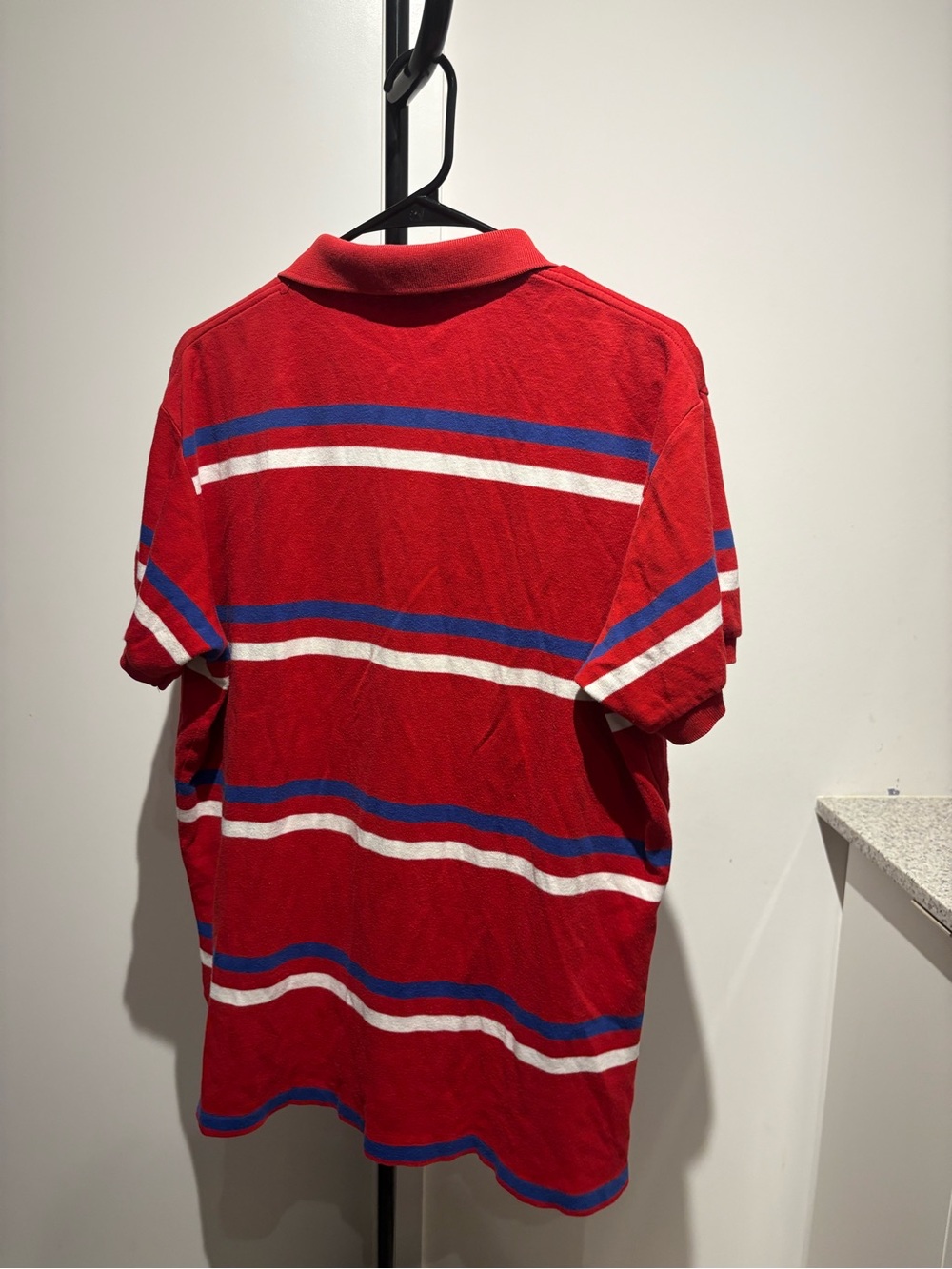 Polo by Ralph Lauren Red Stripe Polo with Blue & White Bands - Picture 7 of 8